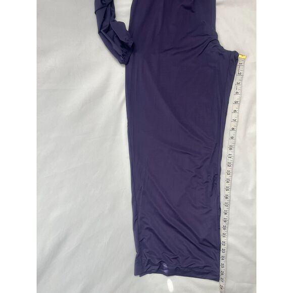 Baby Phat Y2K Drop Waist Purple Jumpsuit Size XL Wide Leg Draped Cowl Neck Long - Picture 11 of 12
